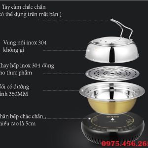 Nồi lẩu hơi gia đình tại hà nội, cấu tạo của bếp lẩu hơi gia đình