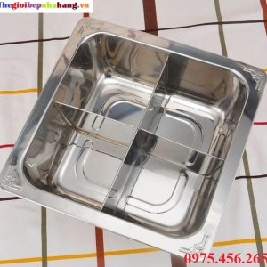 Nồi ( xoong) nấu lẩu inox 4 ngăn vuông giá tốt nhất tại hà nội