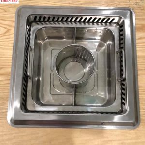 Bếp ( nồi ) lẩu 3 ngăn âm bàn có hút mùi khói giá rẻ , chất lượng tại Hà Nội