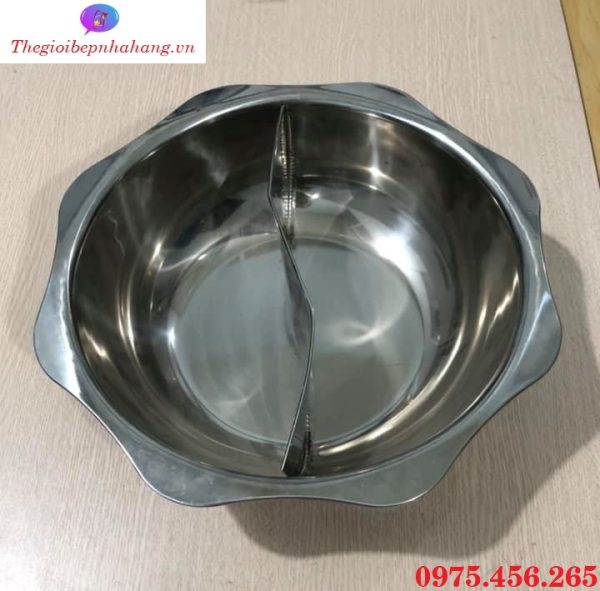 Nơi bán nồi - xoong nấu lẩu inox 2 ngăn tròn nhà hàng giá rẻ tại Hồ Chí Minh