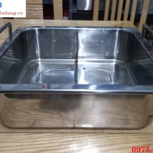 Nơi bán nồi - xoong nấu lẩu inox 2 ngăn vuông nhà hàng giá rẻ tại Hà Nội