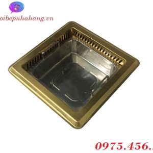 Bếp lẩu haidilao hồng kong 1 ngăn âm bàn màu vàng tại hà nội