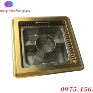 Địa chỉ bán bếp lẩu haidilao hồng kong 3 ngăn âm bàn màu vàng tại bình dương