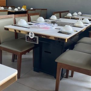 Chân bàn hộp sắt mặt bàn đá bếp lẩu âm bàn giá rẻ Hà Nội