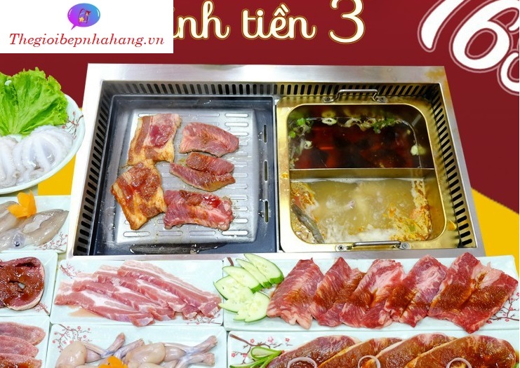 Cung cấp bếp lẩu nướng 2 trong 1 âm bàn tại Hà Nội