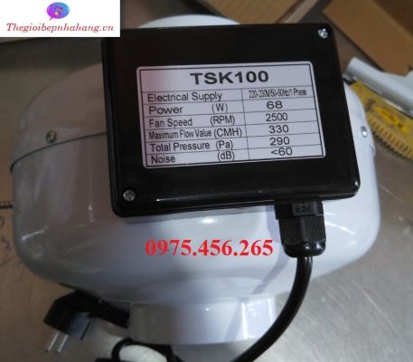 Thông số kỹ thuật quạt thông gió hút mùi nối ống D100