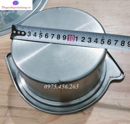Kích thước đáy nồi lẩu 2 ngăn mini cho 1 người ăn có nắp đậy