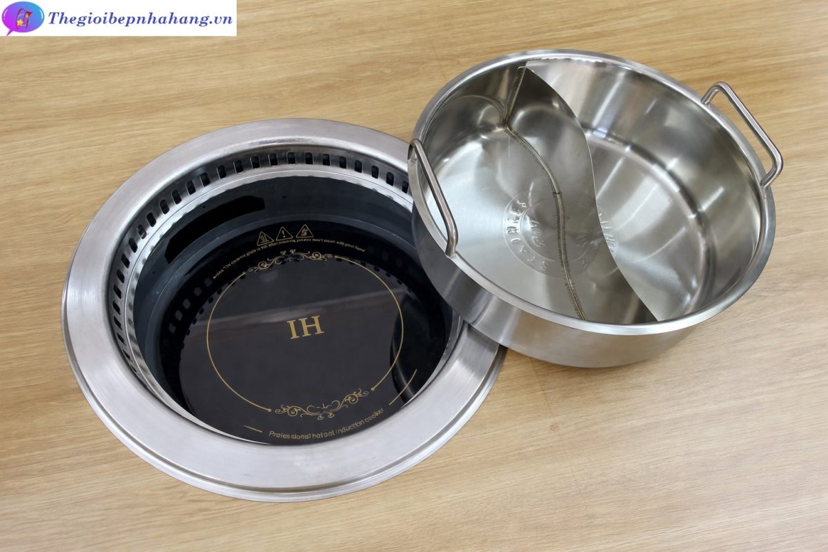 Bán bếp lẩu 2 ngăn âm bàn tròn giá rẻ Đà Nẵng