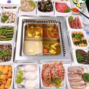 Bếp lẩu 4 ngăn âm bàn nhà hàng Haidilao - Hồng Kong giá rẻ