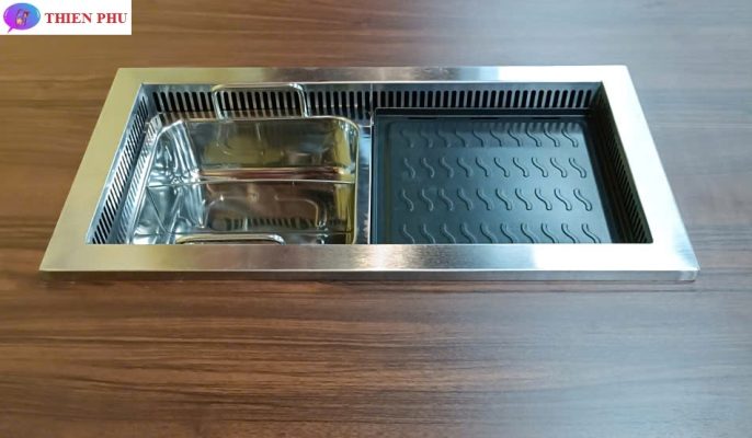 Bếp lẩu nướng 2 trong 1 âm bàn nhà hàng giá rẻ Hà Nội