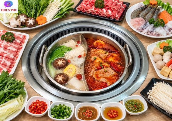 Bán bếp lẩu nướng 2 trong 1 âm bàn tròn cho nhà hàng giá rẻ hà nội