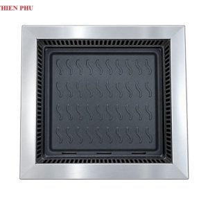 Bếp lẩu nướng 2 trong 1 âm bàn vuông cho nhà hàng tại Hà Nội