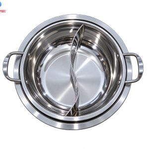 Giá bếp lẩu 2 ngăn âm bàn tròn nhà hàng tại Hà Nội