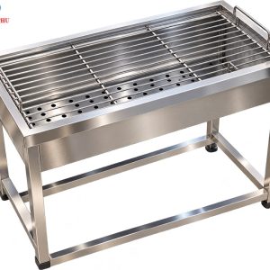 Lò nướng than hoa inox hình chữ nhật cho gia đình, quán nướng vỉa hè
