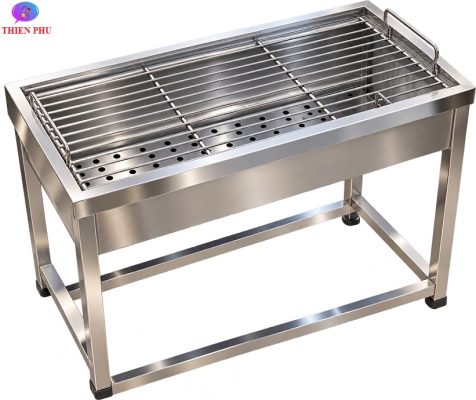 Lò nướng than hoa inox hình chữ nhật cho gia đình, quán nướng vỉa hè